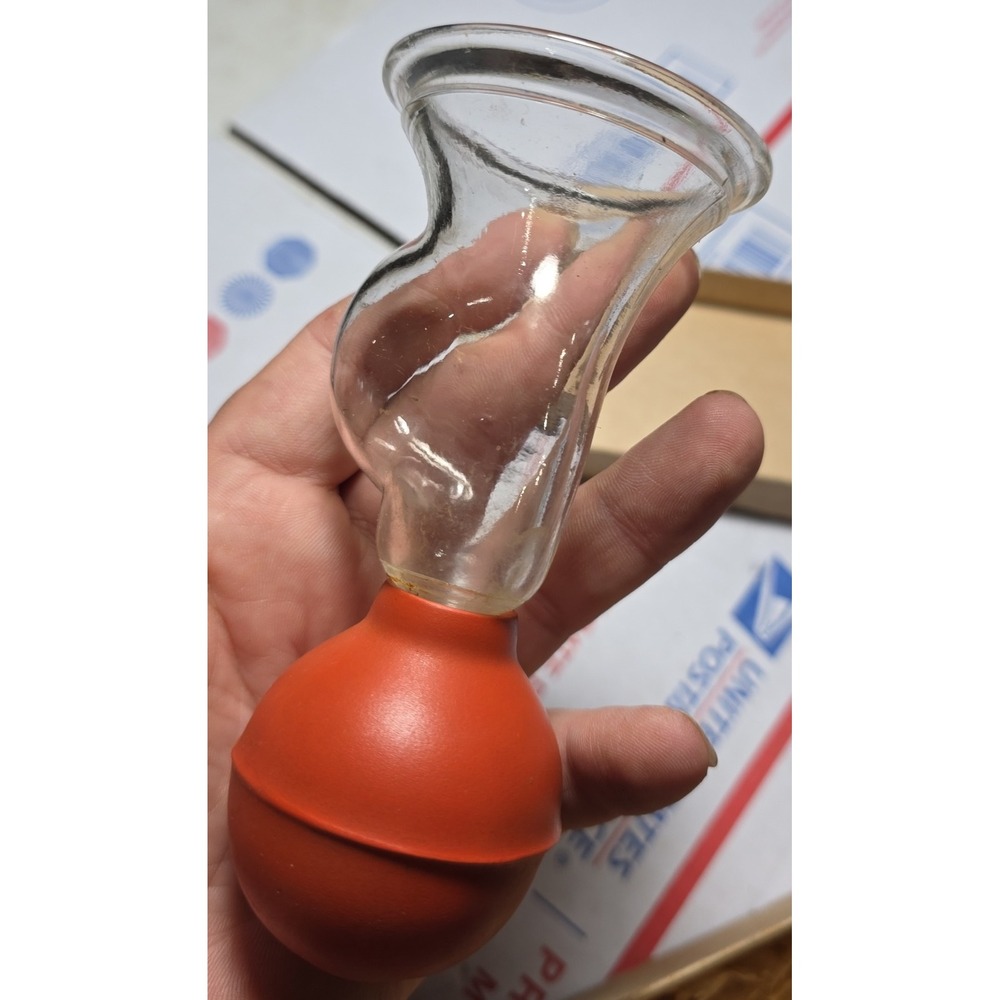 Vintage Crest Breast Pump SR33 Glass Rubber Bulb with Original Box